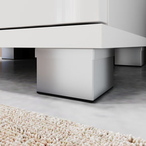 SONNI Badezimmerschrank mit Touch-LED-Beleuchtung, weißer Unterschrank mit 2 rechts öffnenden Türen und verstellbaren Einlegeböden, Geschlossen & Offenes Fach