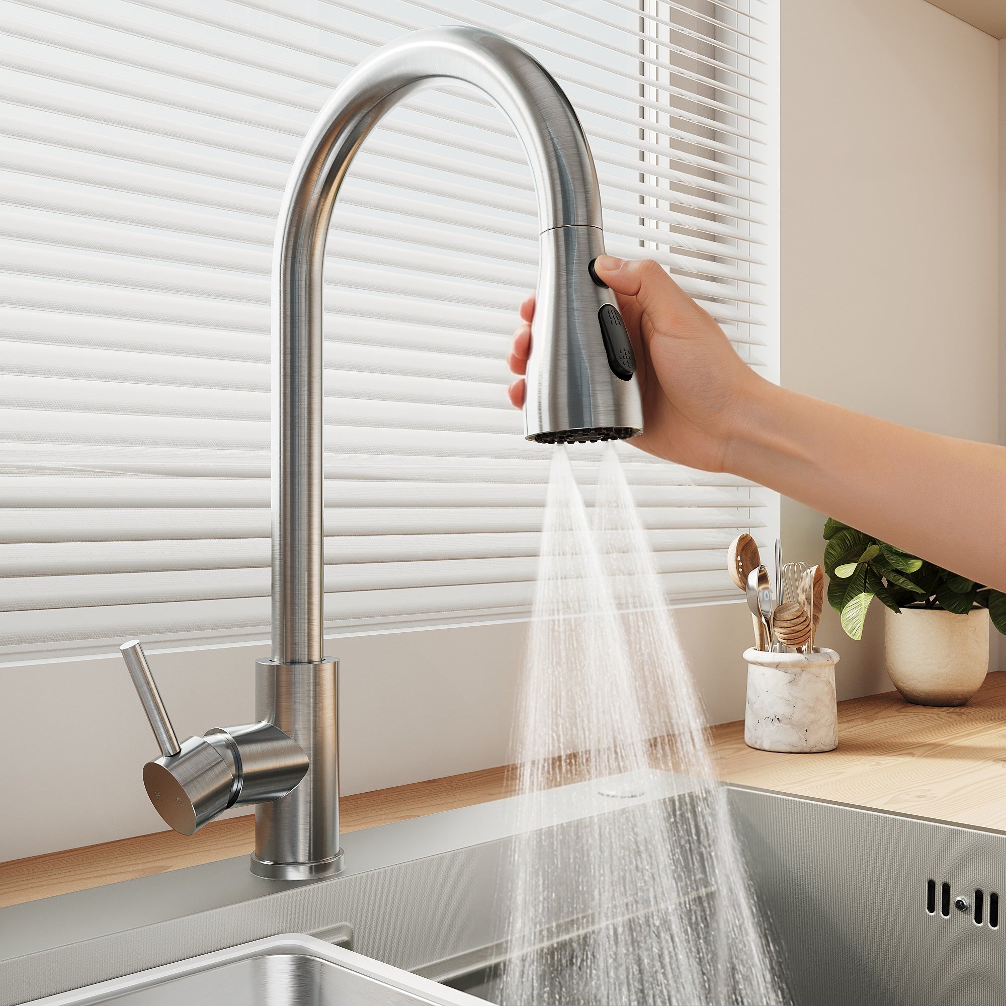 SONNI Spülbecken Küchenspüle 304 Edelstahl Waschbecken 70×45 cm, Einbauspüle mit 1 Becken,Wasserhahn,Unterbauspüle, Nanosilber/Diamantschwarz, inkl. Abtropfkorb & Abflusssieb, 3-Loch Breitkante