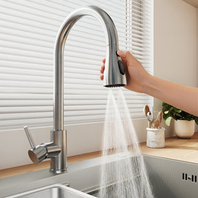 SONNI Spülbecken Küchenspüle 304 Edelstahl Waschbecken 70×45 cm, Einbauspüle mit 1 Becken,Wasserhahn,Unterbauspüle, Nanosilber/Diamantschwarz, inkl. Abtropfkorb & Abflusssieb, 3-Loch Breitkante