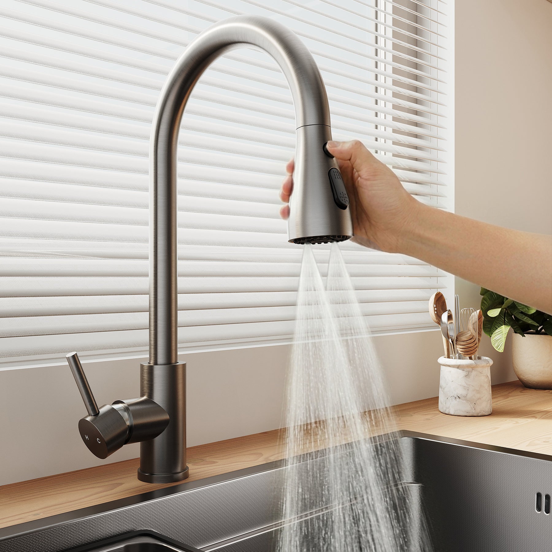 SONNI Waschbecken Küchenspüle 304 SUS Edelstahl, 70×43 cm, Einbauspüle mit 1 Becken,Wasserhahn,Unterbauspüle, mit Abtropfkorb und Dreieckigem Abfallsieb, Schmale Seite