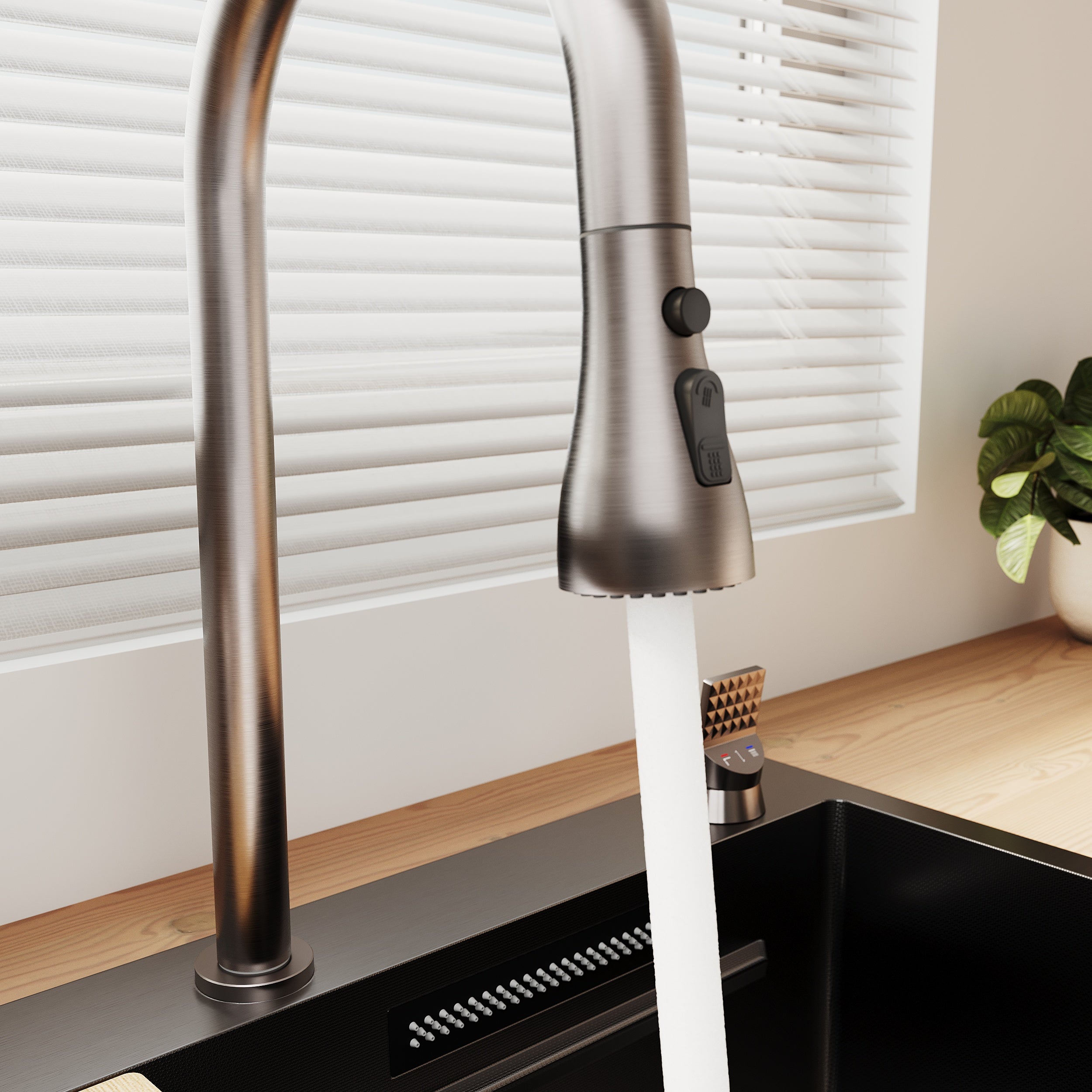 SONNI Spülbecken Einbauspüle Küchenspüle Waschbecken 304 SUS Edelstahl, Schwarz, 75/80×45×26 cm, Unterbauspüle mit 1 Becken, Abtropfkorb, Abfallsieb, Armatur, Schneidebrett, Tassenuntersetzer und Wasserfilterarmatur - Sonni Sanitär GmbH