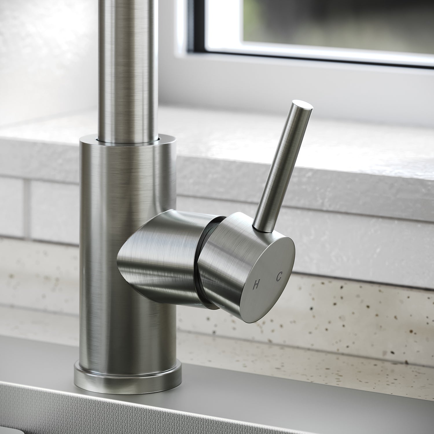 SONNI Waschtischarmatur mit Ausziehbrause, Edelstahl 3 Wasserflussmodi, automatische Rückstellfunktion G3/8 Silber