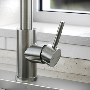 SONNI Waschtischarmatur mit Ausziehbrause, Edelstahl 3 Wasserflussmodi, automatische Rückstellfunktion G3/8 Silber