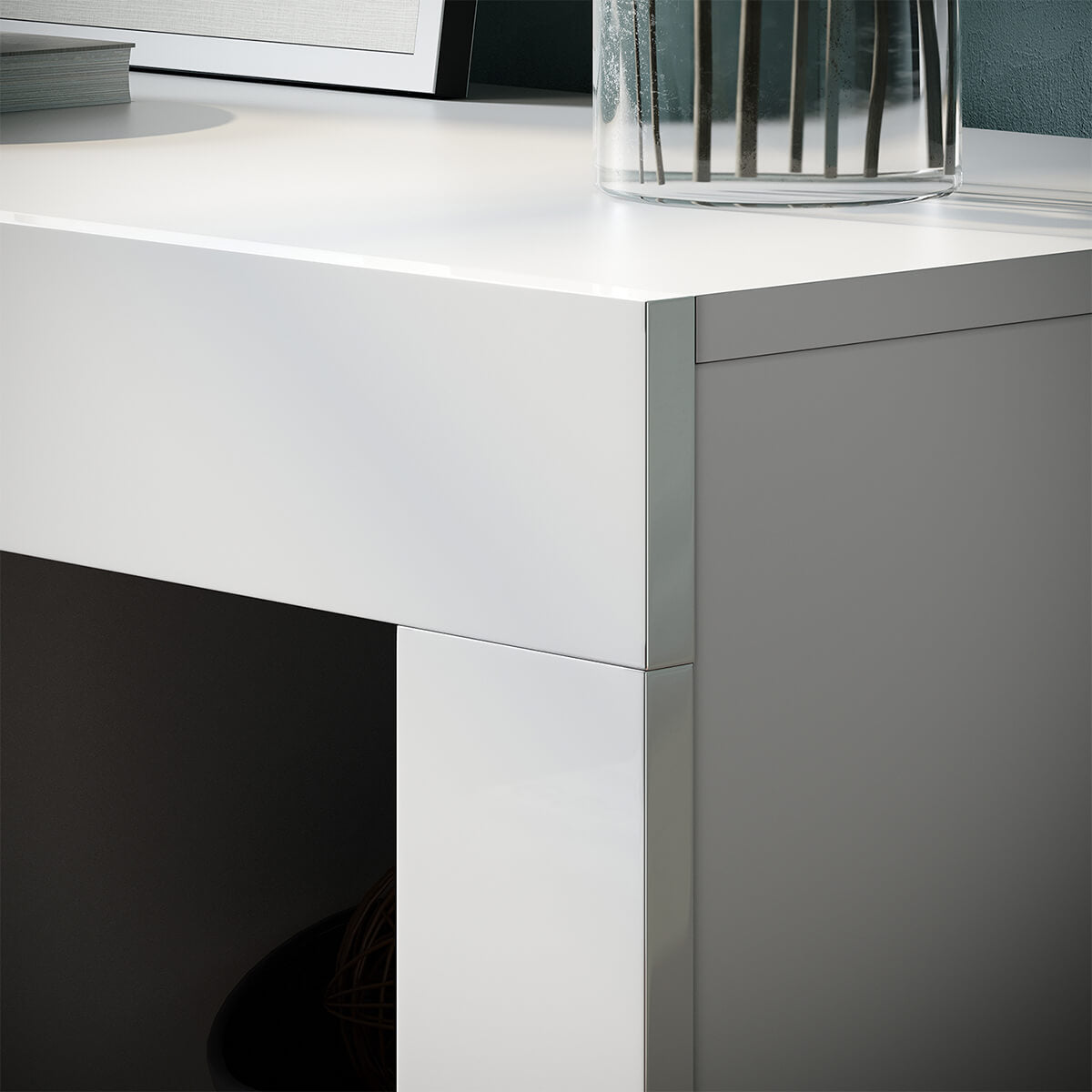 SONNI Sideboard, Küchenschrank, mit LED Beleuchtung(12 Farben können eingestellt Werden) Weiß Hochglanz Aufbewahrungsschrank, für Küche,Wohnzimmer,Esszimmer - Sonni Sanitär GmbH