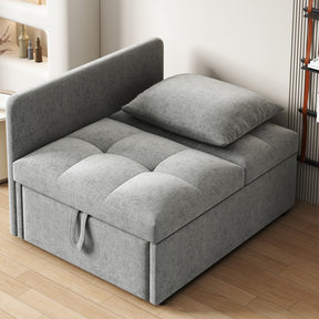 SONNI Schlafsofa mit Schlaffunktion, 3 in 1 Polsterbett, Leinenstoffsofa mit verstellbarer Rückenlehne und Kissen, Liegesofa für Gästezimmer und Home-Office, 177 x 68 x 65 cm