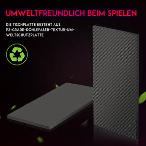SONNI Gaming Tisch mit LED, RGB Gaming Schreibtisch mit großem Mauspad, Getränkehalter und Kopfhörerhaken, Schwarz 140cm