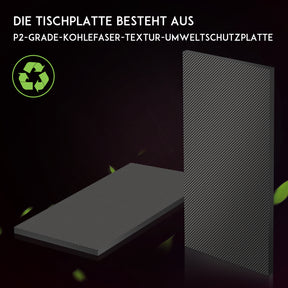 SONNI Gaming Tisch mit LED, RGB Gaming Schreibtisch mit großem Mauspad, Getränkehalter und Kopfhörerhaken, Schwarz 140cm