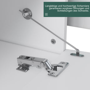 SONNI TV Schrank Weiss, TV Board Hochglanz, mit LED Beleuchtung(12 Farben können eingestellt Werden), mit Klapptür, mit Glasregal, Griffloses Design - Sonni Sanitär GmbH