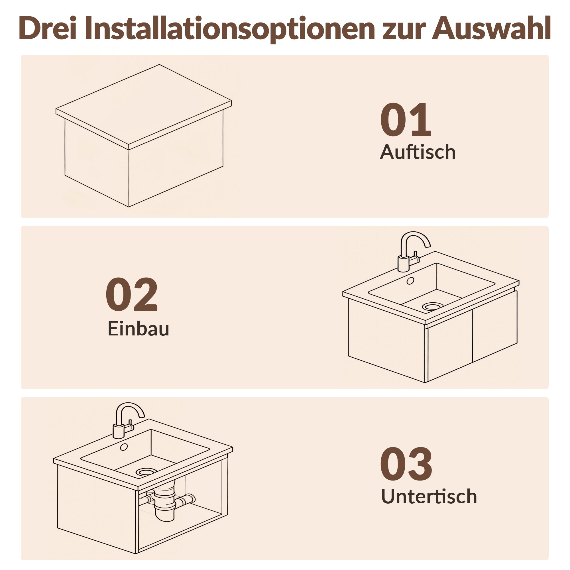 SONNI Waschbecken Küchenspüle 304 SUS Edelstahl, 70×48 cm, Einbauspüle mit 1 Becken, Unterbauspüle, mit Abtropfkorb und Dreieckigem Abfallsieb, 3-Loch Breitkante - Sonni Sanitär GmbH