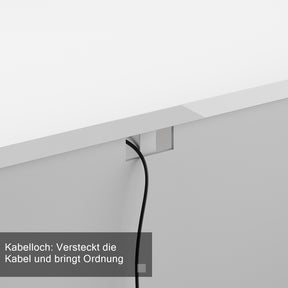SONNI TV Board Weiss Griffloses Design TV Schrank Hochglanz mit LED Beleuchtung (12 Farben können eingestellt Werden)