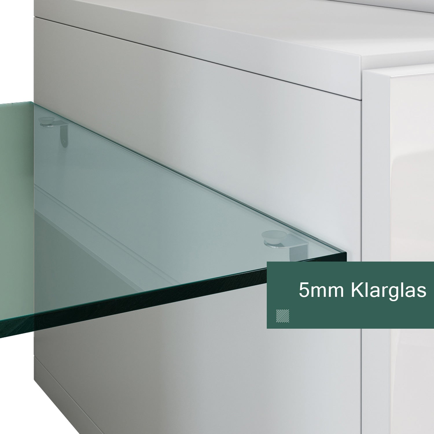 SONNI TV Schrank Weiss, TV Board Hochglanz, mit LED Beleuchtung(12 Farben können eingestellt Werden), mit Klapptür, mit Glasregal, Griffloses Design - Sonni Sanitär GmbH