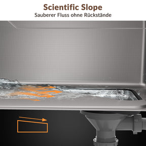 SONNI Waschbecken Küchenspüle 304 SUS Edelstahl, 70×43 cm, Einbauspüle mit 1 Becken, Unterbauspüle, mit Abtropfkorb und Dreieckigem Abfallsieb, Schmale Seite - Sonni Sanitär GmbH