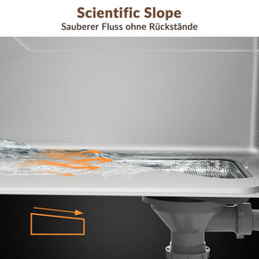 SONNI Waschbecken Küchenspüle 304 SUS Edelstahl, 70×43 cm, Einbauspüle mit 1 Becken, Unterbauspüle, mit Abtropfkorb und Dreieckigem Abfallsieb, Schmale Seite - Sonni Sanitär GmbH