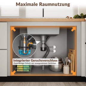 SONNI Küchenspüle Edelstahl mit Armatur Set, Spülbecken Schwarz 50 x 45 cm