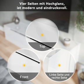 SONNI TV Board Weiss Griffloses Design TV Schrank Hochglanz mit LED Beleuchtung (12 Farben können eingestellt Werden)