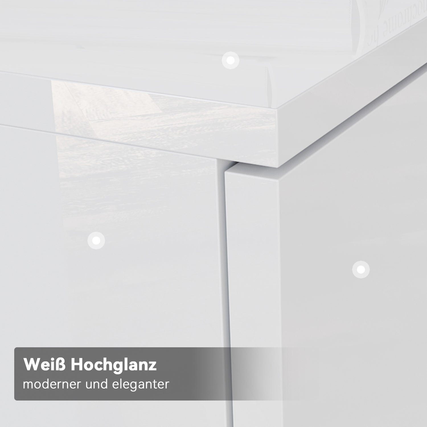 SONNI TV Board Weiss Griffloses Design TV Schrank Hochglanz mit LED Beleuchtung (12 Farben können eingestellt Werden)