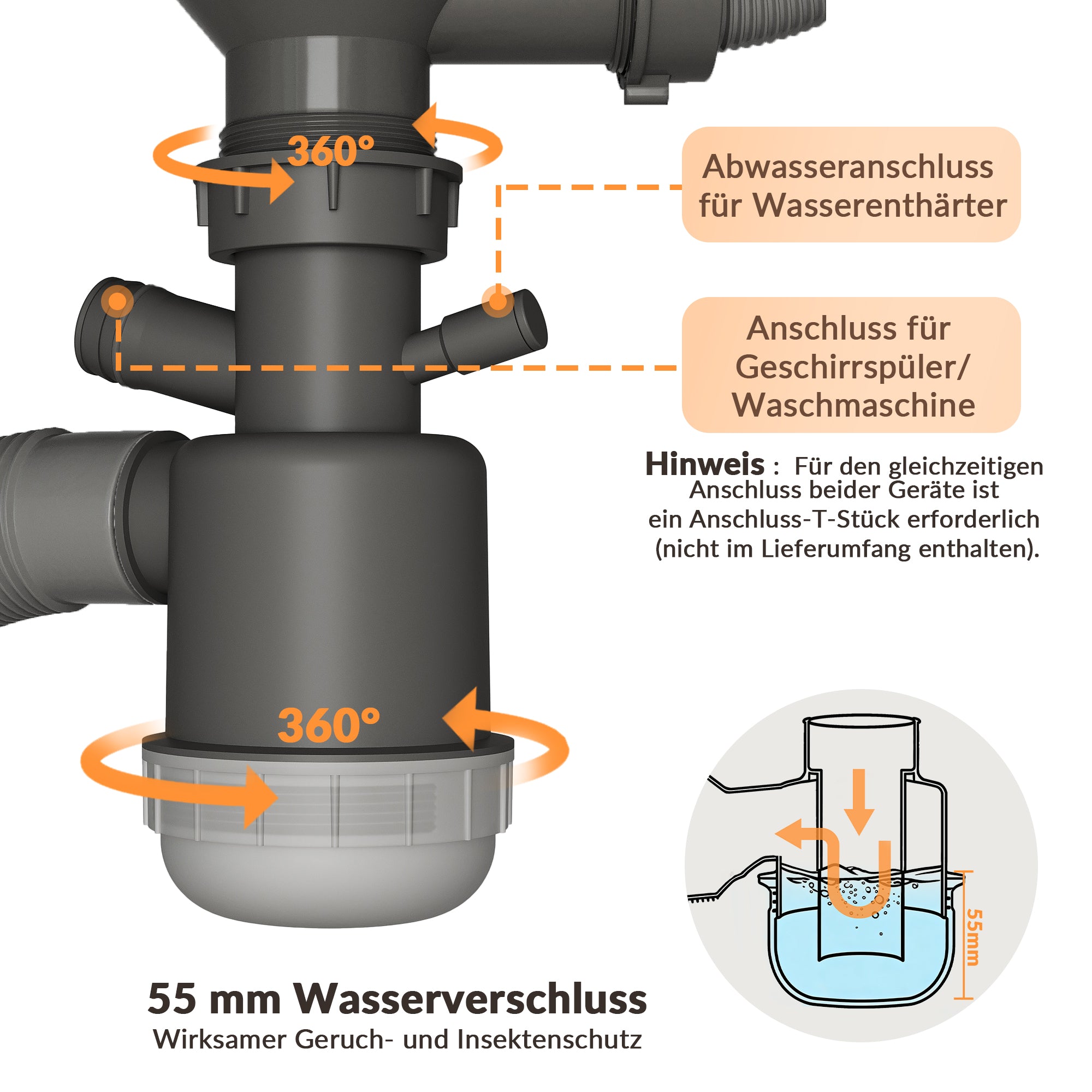 SONNI Küchenspüle Waschbecken Edelstahl 304, Nanosilber/Diamantschwarz, 70x44 cm, Einbauspüle mit 1 Becken, Unterbauspüle mit Abtropfkorb und Rechteckigem Abfallsieb - Sonni Sanitär GmbH