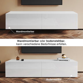 SONNI Lowboard TV Schrank weiß TV Board hängend 140x40x30cm Fernsehtisch