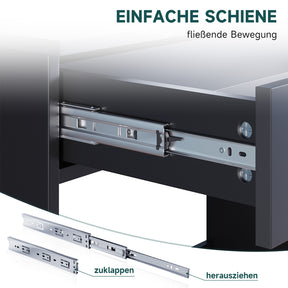 SONNI Schminktisch mit Hocker Spiegel, Kosmetiktisch mit Schubladen für Schlafzimmer, Frisiertisch Schreibtisch aus MDF und Massivholz, Kinderleichte Montage