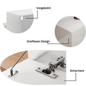 SONNI Lowboard TV Schrank weiß TV Board hängend 140x40x30cm Fernsehtisch