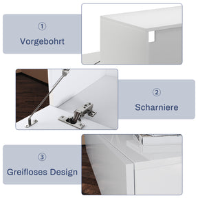SONNI Lowboard TV Schrank weiß TV Board hängend 140x40x30cm Fernsehtisch