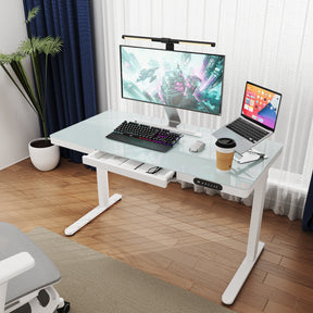 SONNI Elektrisch Höhenverstellbarer Schreibtisch Bürstenloser Motor mit 3 Memory-Funktionen, Anti-Kollisionssystem & Kabelmanagement, Steh-Sitz Tisch für Homeoffice, 60KG Traglast