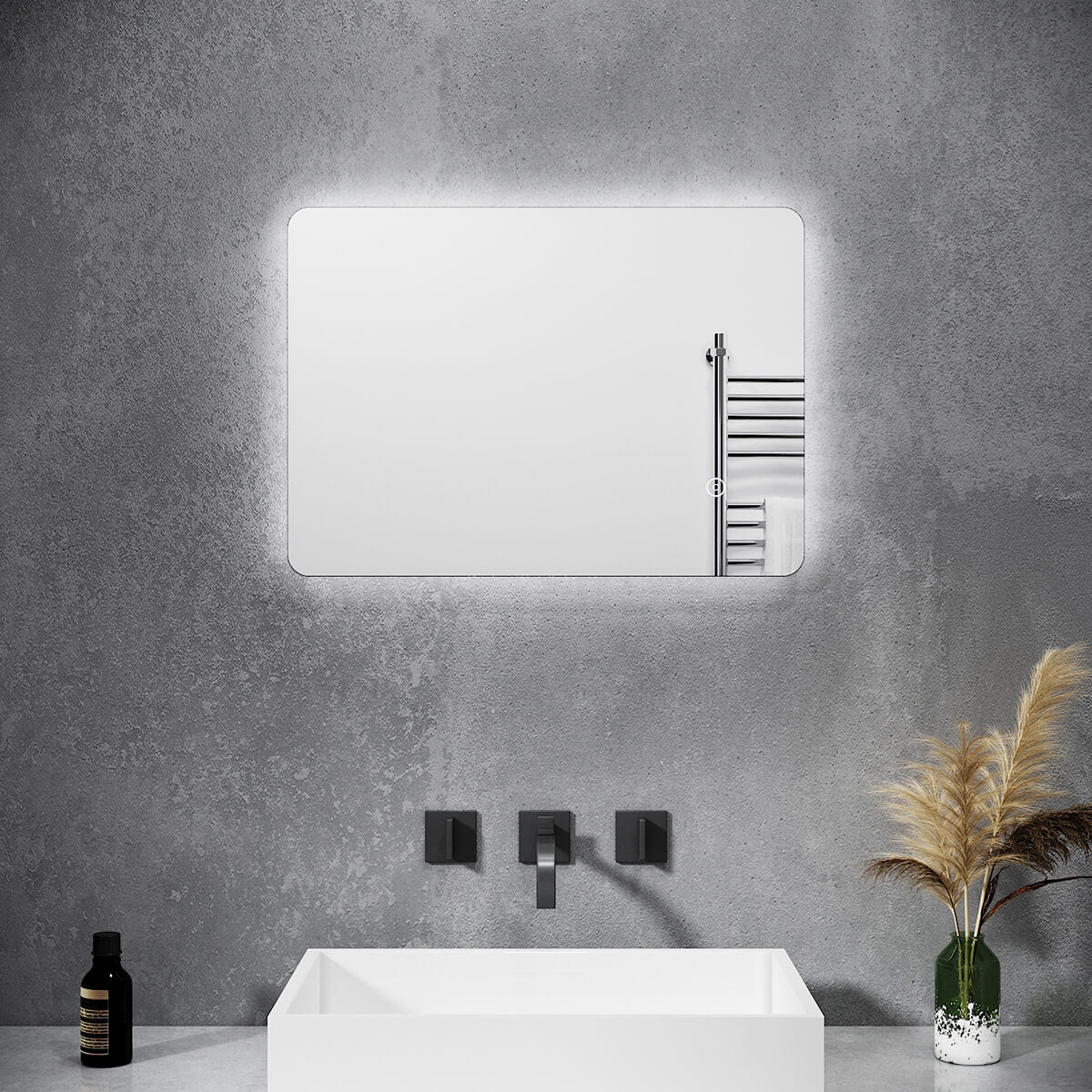 SONNI Badezimmer LED Spiegel Badspiegel mit Beleuchtung Touchschalter 50x70cm GTBM0875