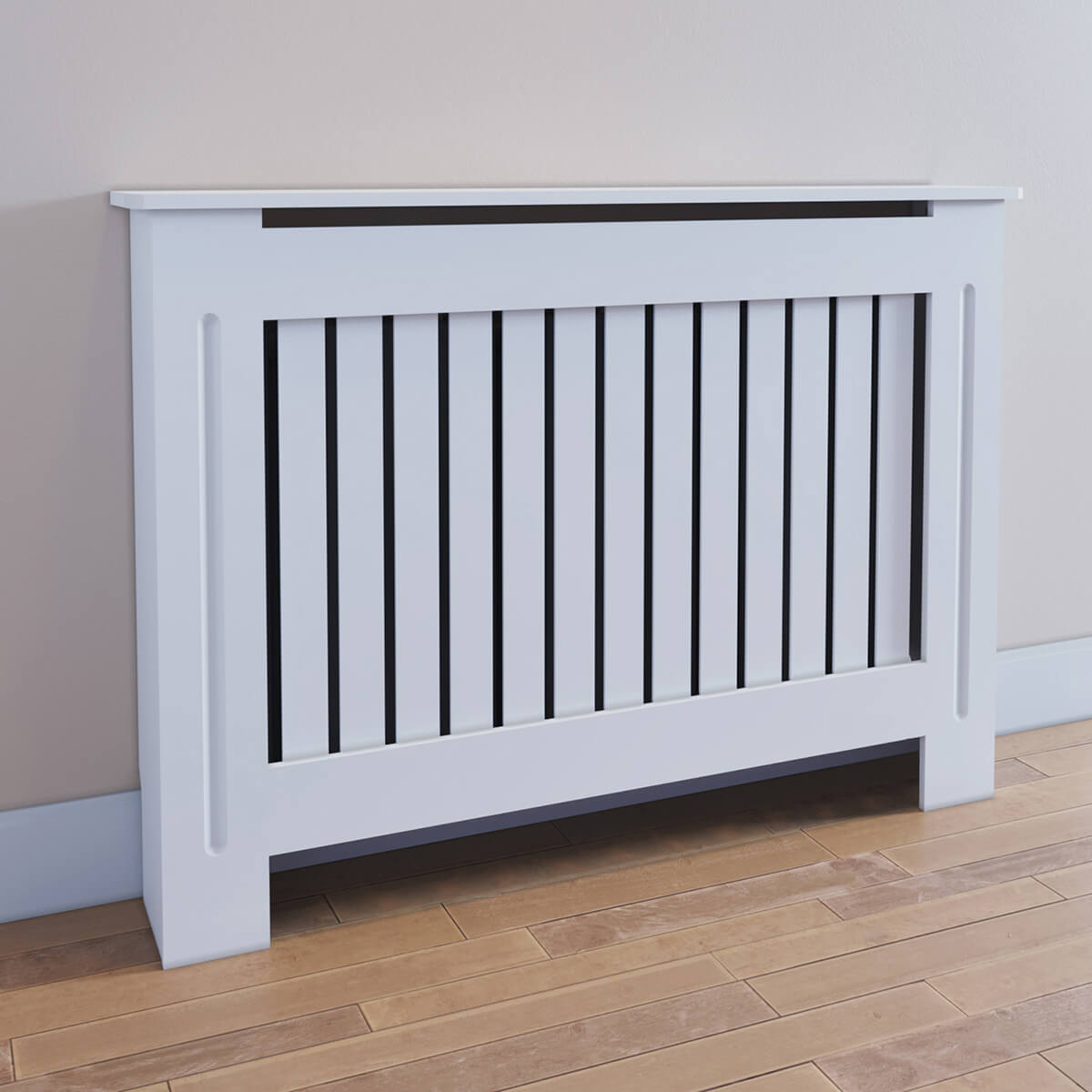 SONNI Heizkörperverkleidung Weiß Abdeckung Heizungsverkleidung Heizkörper MDF 112cm*19cm*81cm - Sonni Sanitär GmbH