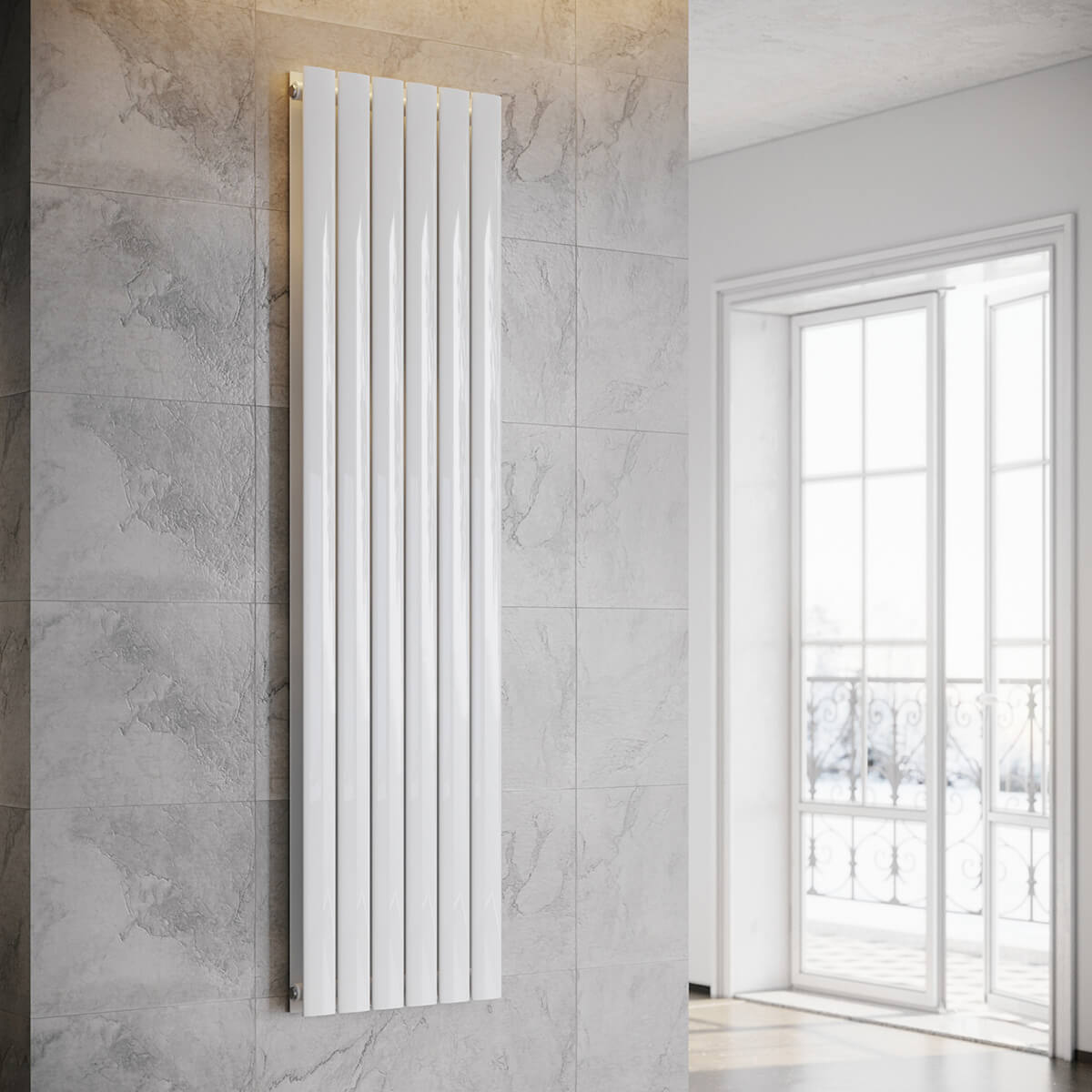SONNI Flach Heizkörper Paneelheizkörper Wandheizung Mittelanschluss 1800*462mm Weiß ohne/mit Mutiblock - Sonni Sanitär GmbH
