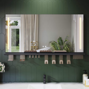 SONNI Badezimmerspiegel mit Beleuchtung 120x60 cm, LED Badspiegel mit Ablage, 3 einstellbare Lichtfarbe, Anti-Beschlag Wandspiegel mit Touchschalter