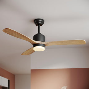 SONNI Deckenventilator mit Beleuchtung und Fernbedienung, 132 cm/, 5 Geschwindigkeiten, 3-Farben-Licht, DC-Motor/35W, Leise, Sommer-Winterbetrieb