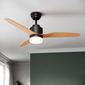 SONNI Deckenventilator mit Beleuchtung und Fernbedienung Leise in 3 Farbtemperatur Schwarz und Holz - Minimalistisches Design