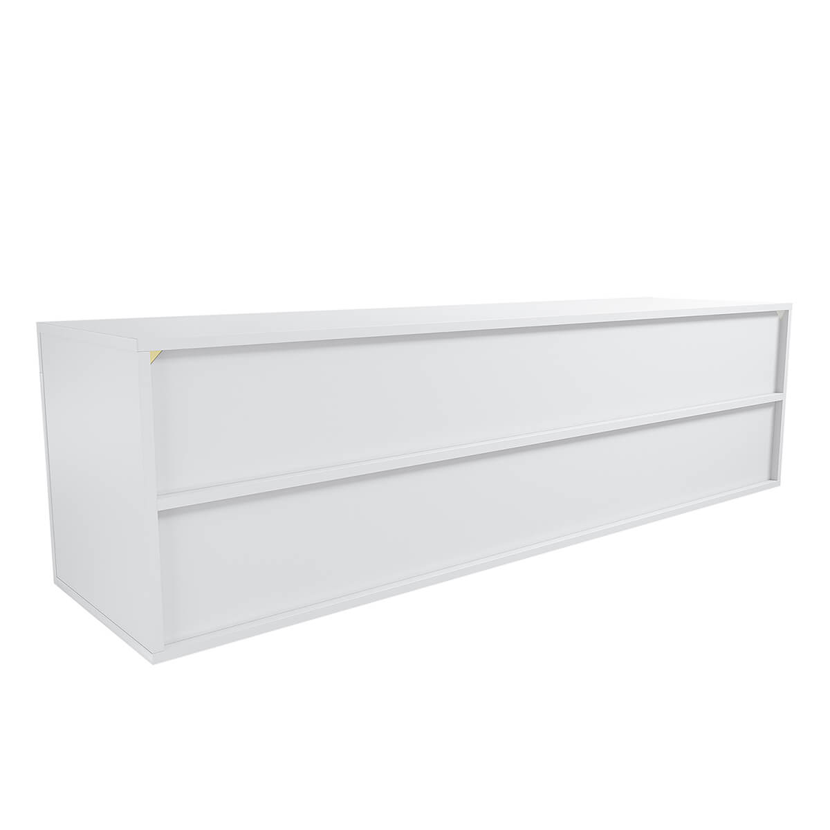 SONNI TV Board Lowboard Unterschrank mit LED Beleuchtung Weiß Hochglanz TV Schrank (B155x T40 x H45cm)