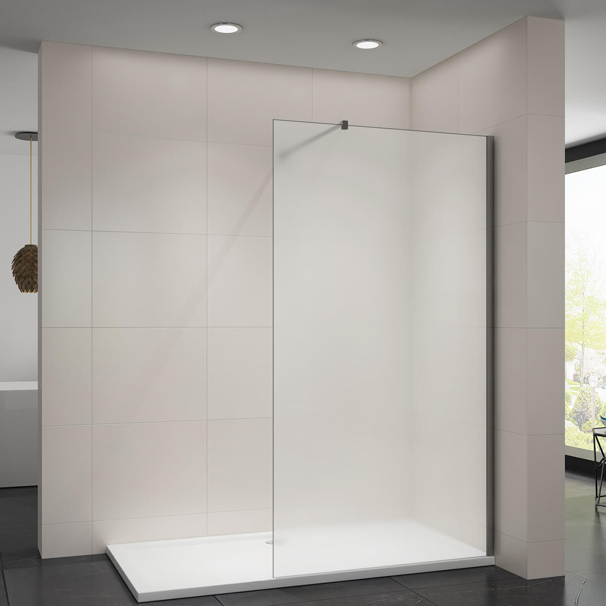 SONNI Walk In Dusche Duschabtrennung Duschwand Nano Vollsatiniert ESG-Glas Glasstärke 8/10mm Breite 80-160cm