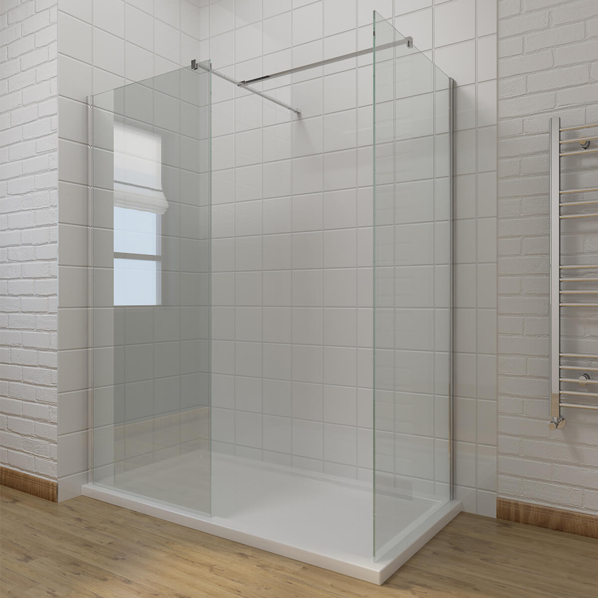 SONNI Begehbare Dusche Duschabtrennung Duschwand Duschkabine 8mm Nano Glas Duschwand ohne schwenkbare Tür Walk in Dusche