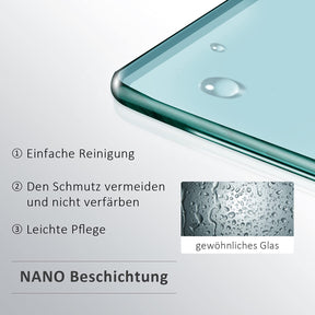 SONNI Duschwand für Badewanne mit Schwarzem Gitterdesign NANO-GLAS Badewannenaufsatz faltbar Duschabtrennung Badewanne 80x140 cm(BxH)