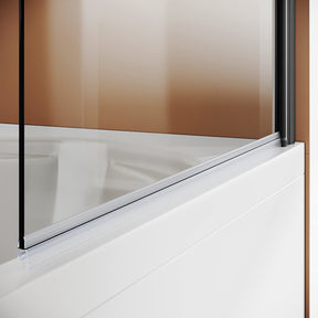 SONNI Duschwand für Badewanne Schwarz NANO-GLAS Badewannenaufsatz faltbar 80x140 cm(BxH) Duschabtrennung Badewanne