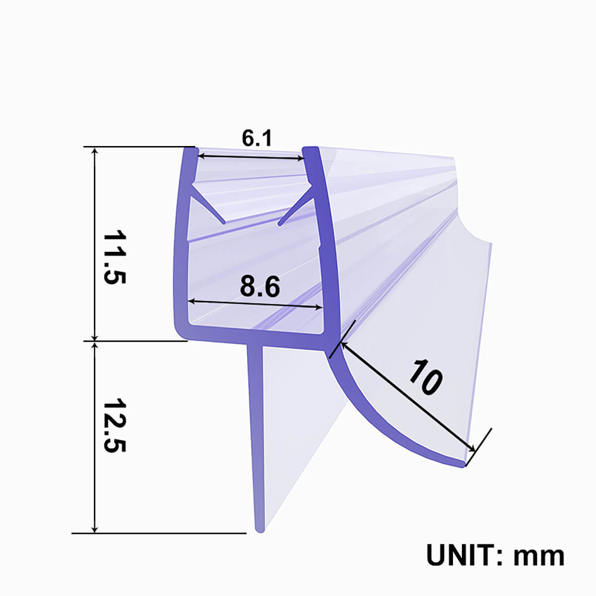 SONNI Duschdichtung Ersatzdichtung Wasserabweiser Dichtprofil Seal Serie