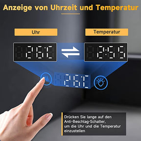 SONNI Badezimmerspiegel mit Beleuchtung Anti-Beschlag LED Touchschalter, Uhr, Temperatur, 3-Fach Vergrößerung, 60 cm
