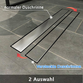 SONNI Duschrinne Edelstahl flach 2in1 befliesbar Badezimmer Bodenablauf Duschablauf Abfluss 30-150CM