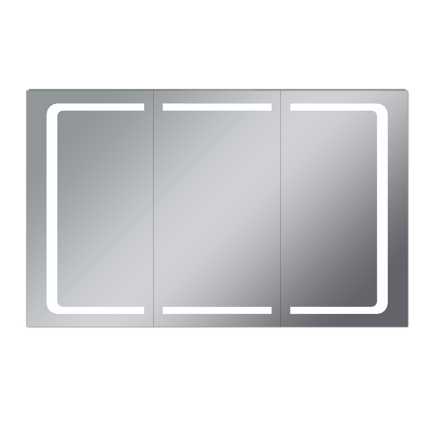 Badezimmer LED Spiegelschrank mit Beleuchtung 3-türig Kippschalter 105 x 65 x 13cm