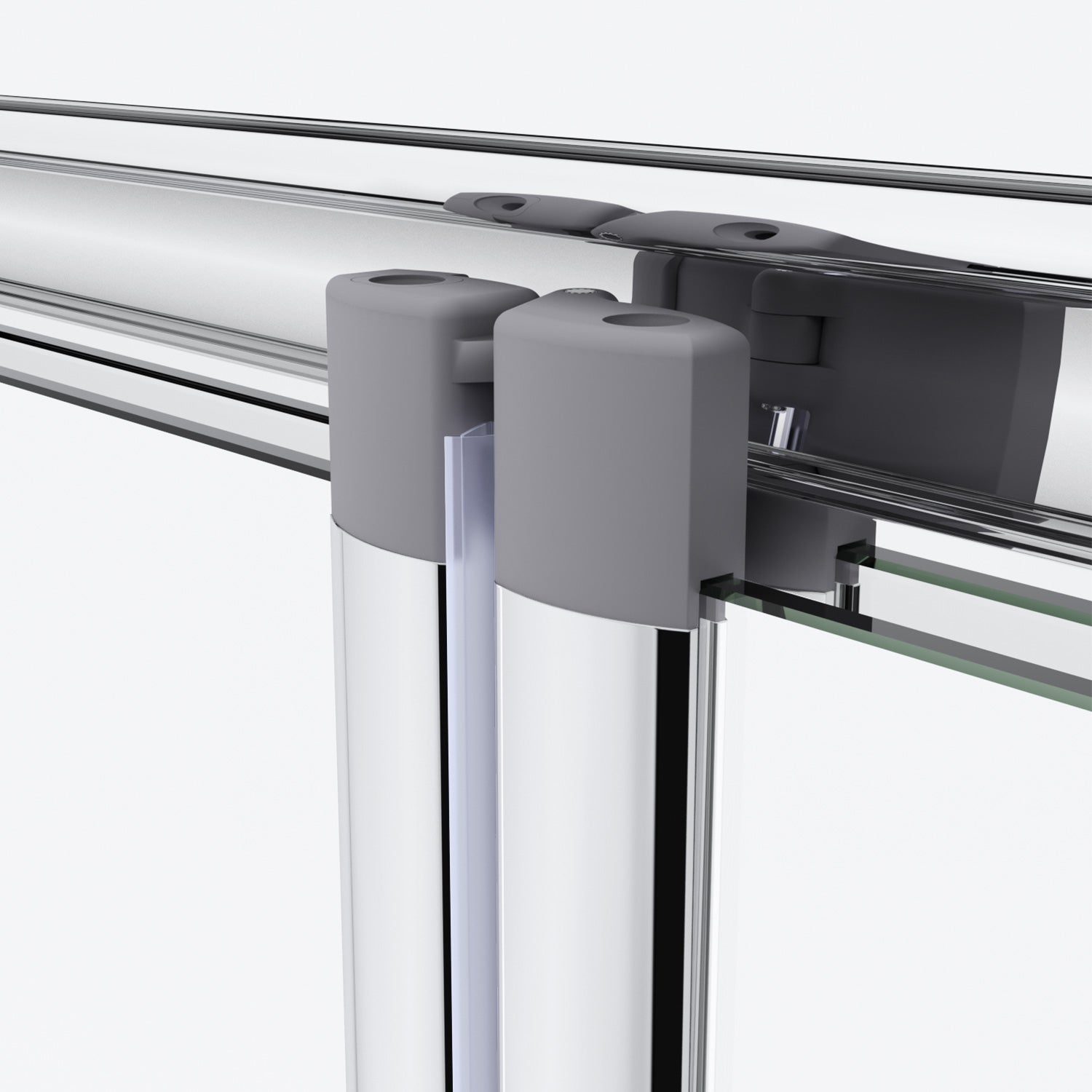 SONNI Dusche Nischentür Falttür mit Rahmen ESG Glastür 76-100cm Höhe 185cm