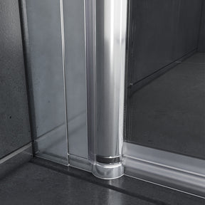 Duschkabine Eckeinstieg Pendeltür Dusche ESG Glas mit NANO Qradratisch Höhe 195cm