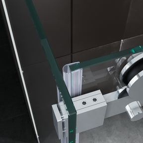 SONNI Duschkabine Eckeinstieg Schiebetür mit Seitenwand rahmenlos 8mm beidseitig Nano ESG-Glas Höhe 195cm - Sonni Sanitär GmbH