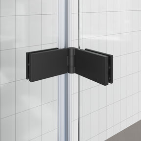 SONNI Duschwand für Badewanne Schwarz NANO-GLAS Badewannenaufsatz 2-teilig faltbar 120x140 cm(BxH) Duschabtrennung Badewanne