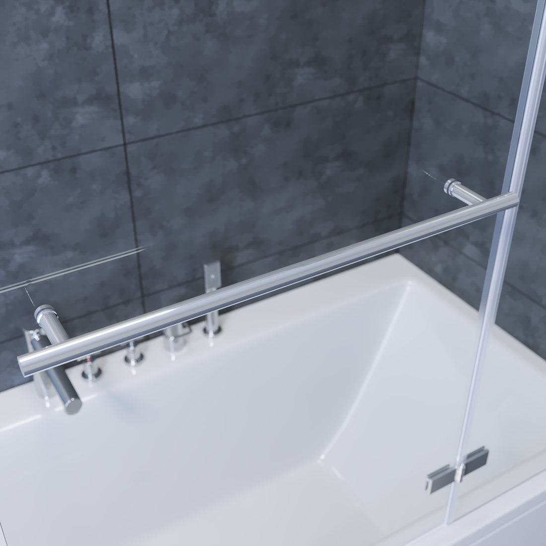 SONNI Badewannenaufsatz 2teilig Duschwand mit Seitenteil für Badewanne Duschkabine New
