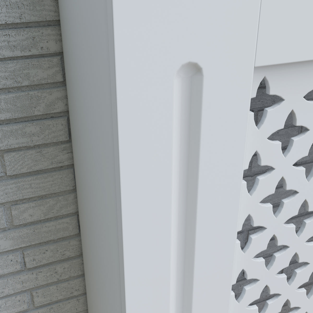 SONNI Heizkörperverkleidung Abdeckung Heizungsverkleidung weiß mit Kreuzgitter für Wohnzimmer Flur Diele B1520 x T190 x H815 mm