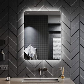 SONNI Badspiegel mit Beleuchtung 80x60cm, beschlagfrei LED Badezimmerspiegel mit Beleuchtung, Wandspiegel mit Touch Schalter Kaltweiß 6400K