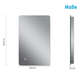 Badezimmer LED Spiegel Badspiegel mit Beleuchtung Touchschalter 80x50cm GTBM0885