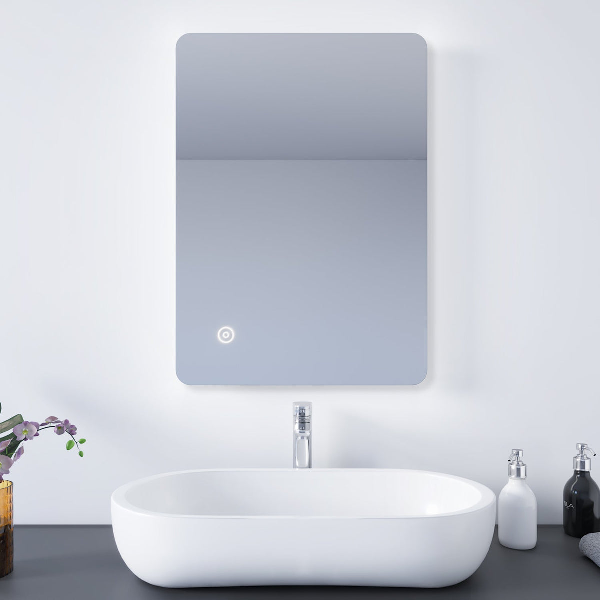 SONNI Badezimmer LED Spiegel Badspiegel mit Beleuchtung Touchschalter 50x70cm GTBM0875